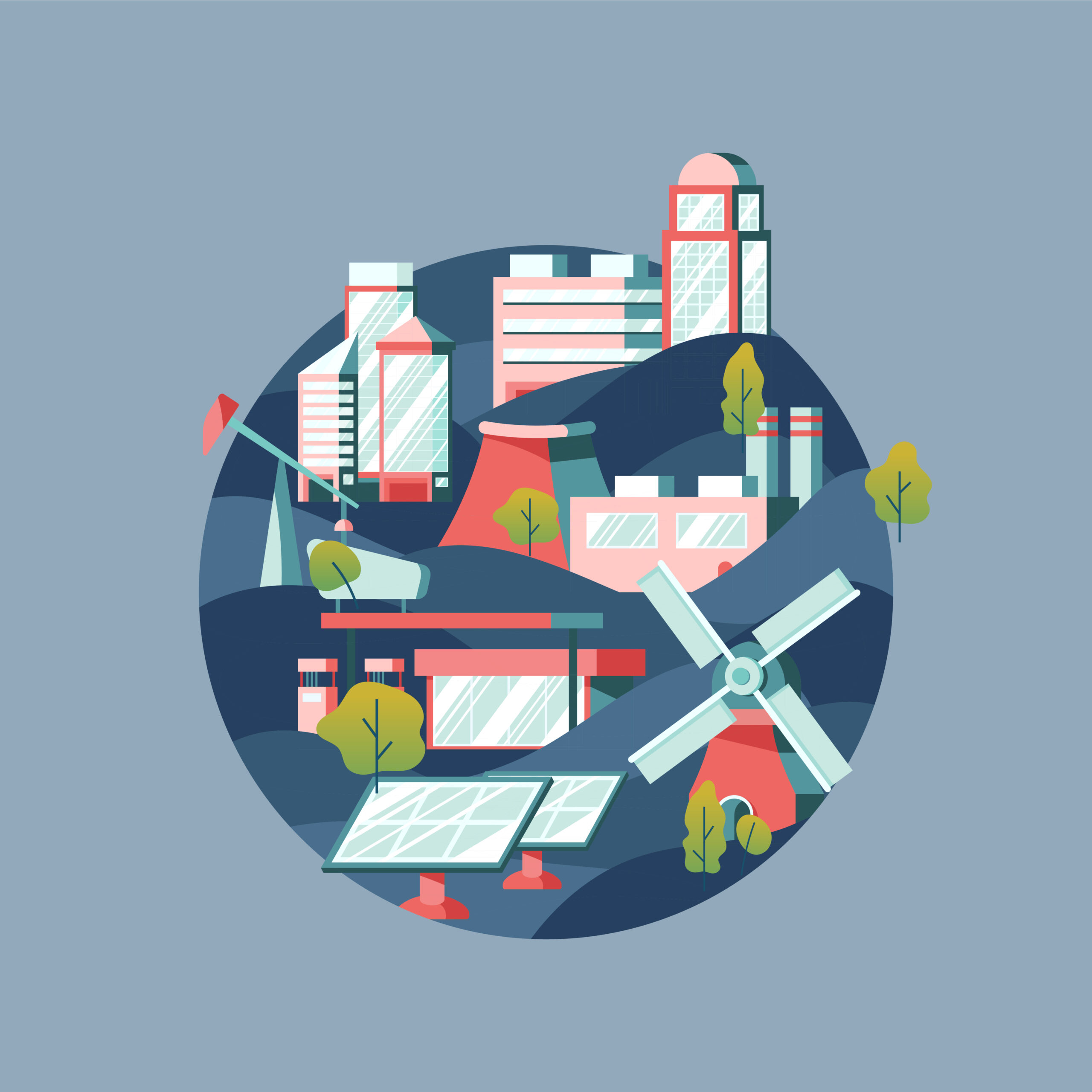 Alternative energy vector in blue